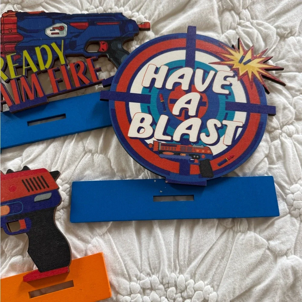 Nerf Party Wooden Table Toppers